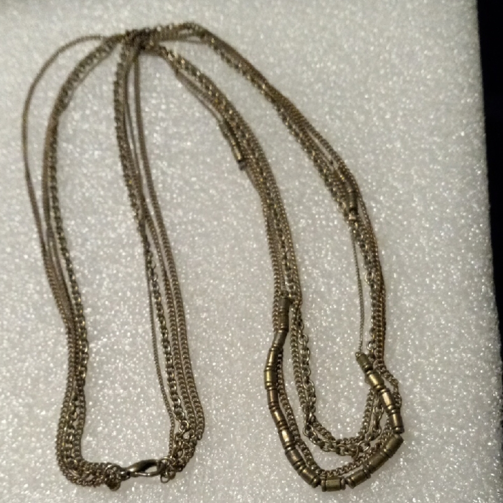 Elegant Gold tone multi layered Necklace